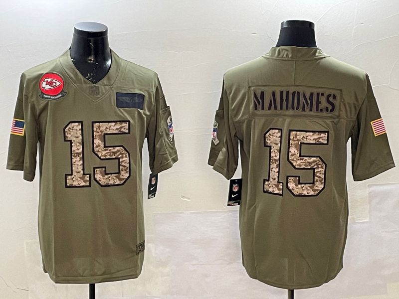 Men Kansas City Chiefs 15 Mahomes Green 2025 Nike Vapor Limited NFL Jersey style 210
